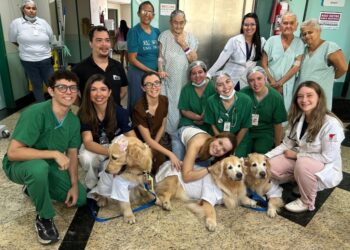 Cães terapeutas levam carinho e momentos de alegria a pacientes do Hospital Estadual Leonardo Da Vinci